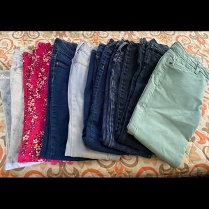 8 pair of girl jeans